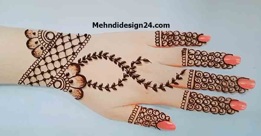 Simple Modern Back Hand Mehndi Design