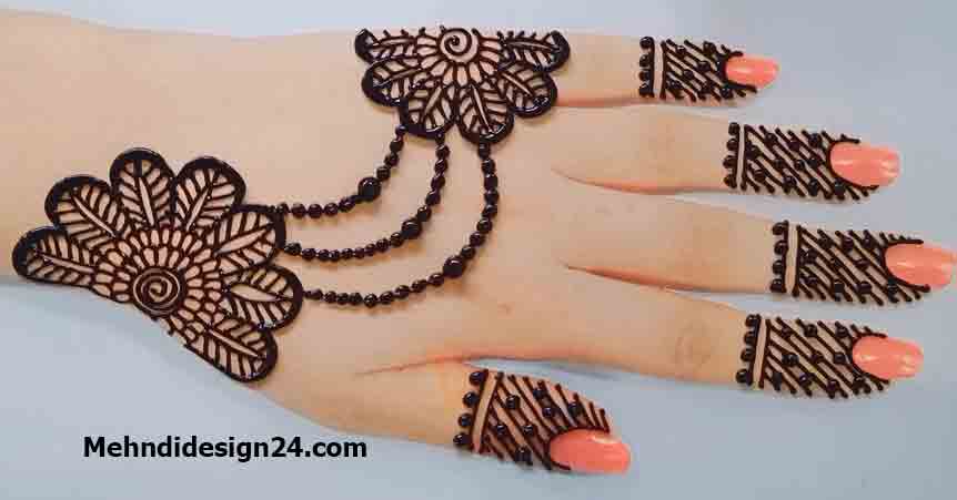 Simple Modern Back Hand Mehndi Design