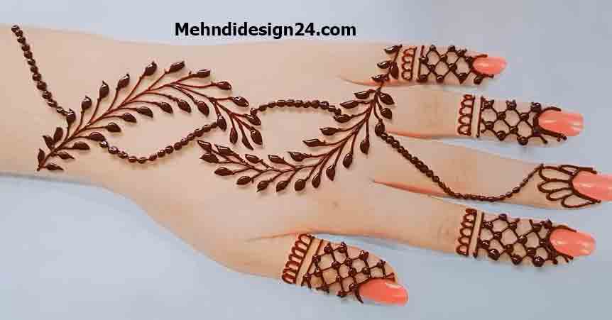 Simple Modern Back Hand Mehndi Design