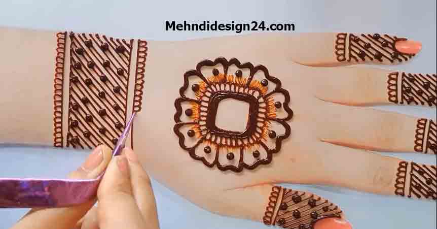 Simple Modern Back Hand Mehndi Design