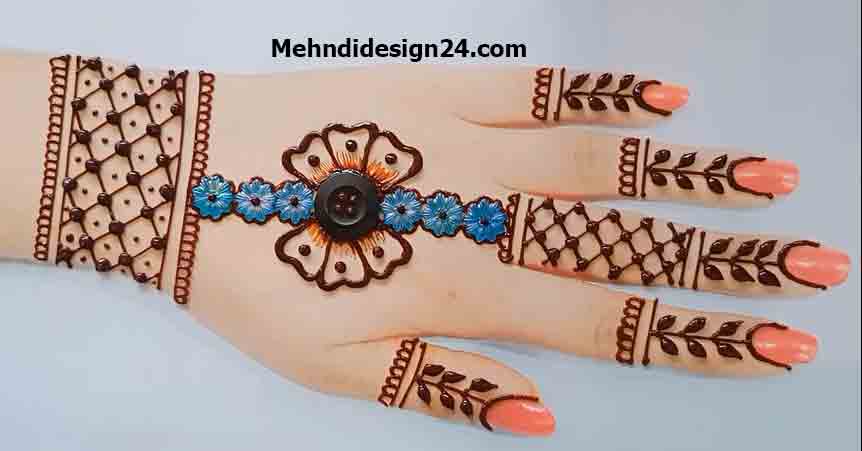 Simple Modern Back Hand Mehndi Design