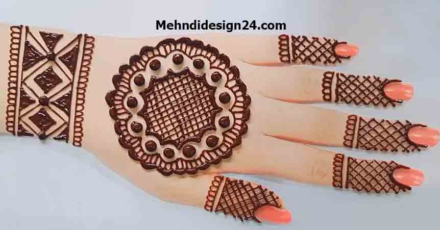 Simple Modern Back Hand Mehndi Design
