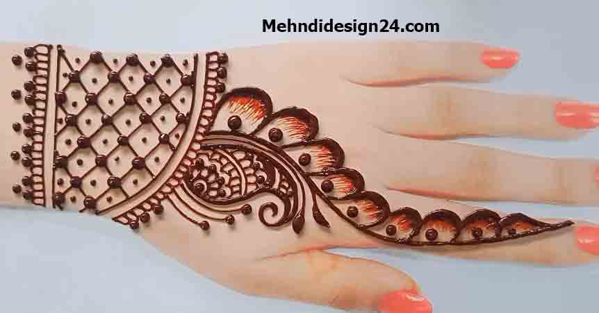 Simple Modern Back Hand Mehndi Design