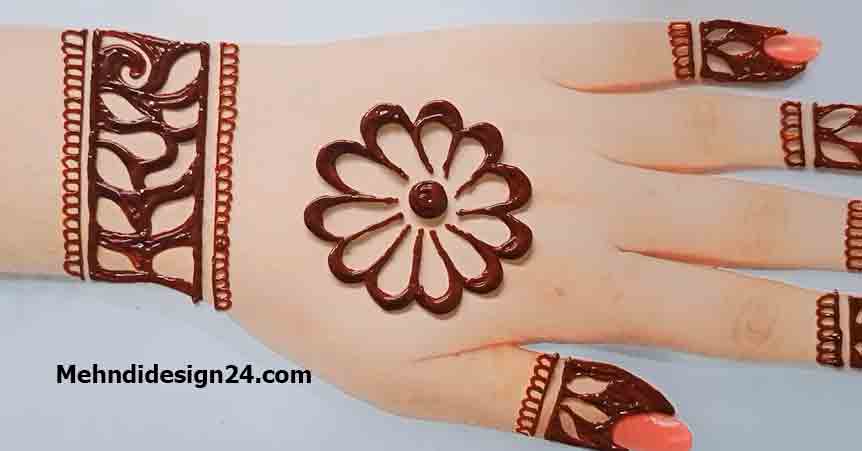 Simple Modern Back Hand Mehndi Design