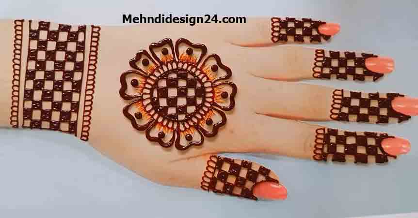 Simple Modern Back Hand Mehndi Design