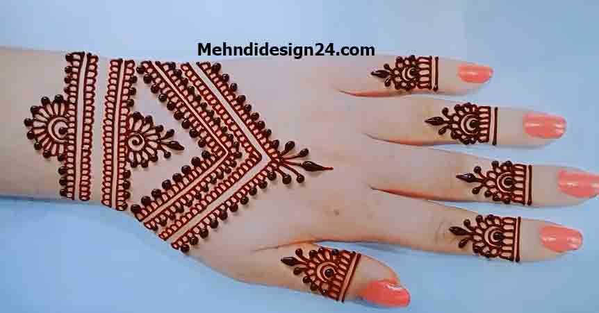 Simple Modern Back Hand Mehndi Design