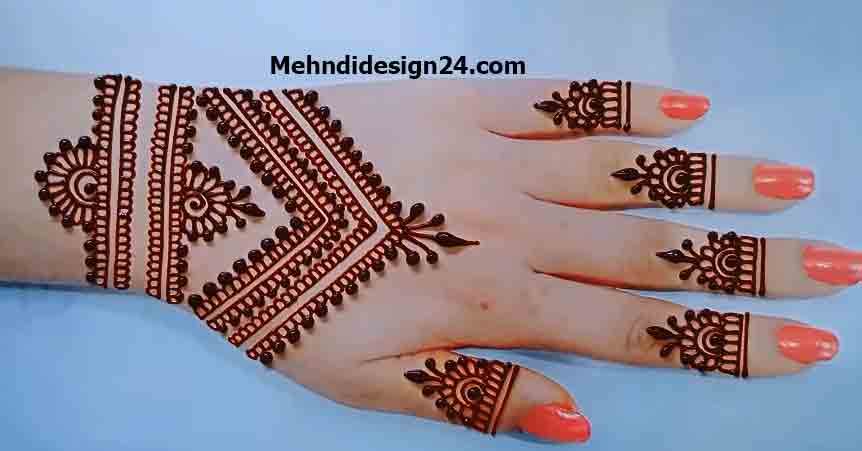 Simple Modern Back Hand Mehndi Design