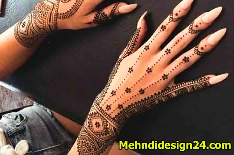 Dainty Dots Mehndi Design 7