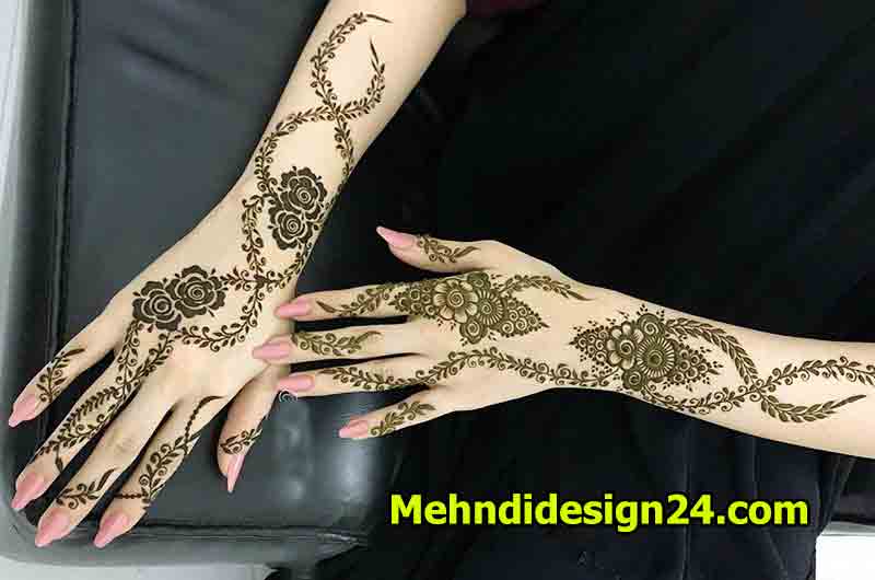 Leafy Trails Mehndi Design 7