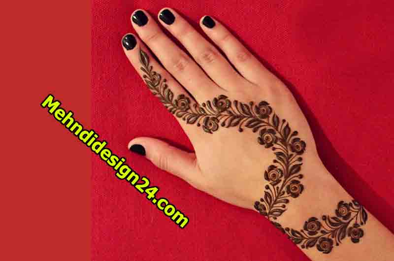 Leafy Trails Mehndi Design 5