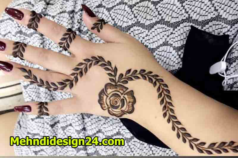 Leafy Trails Mehndi Design 6