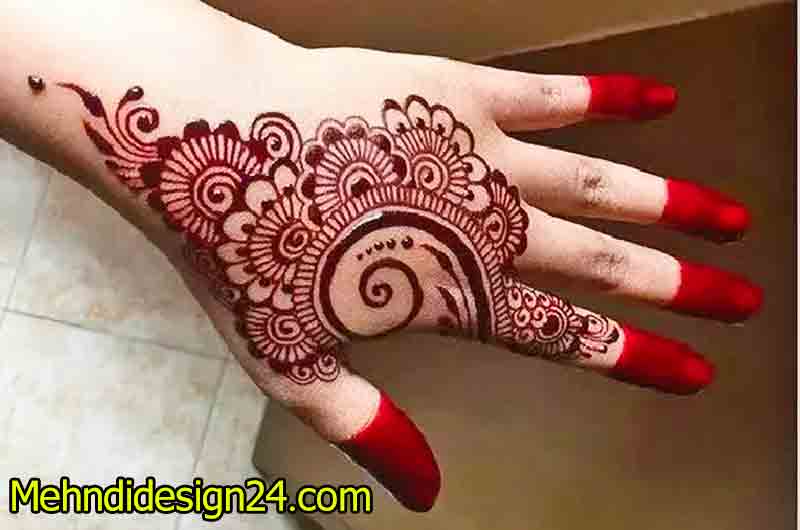 Single Finger Accent Mehndi Design 6
